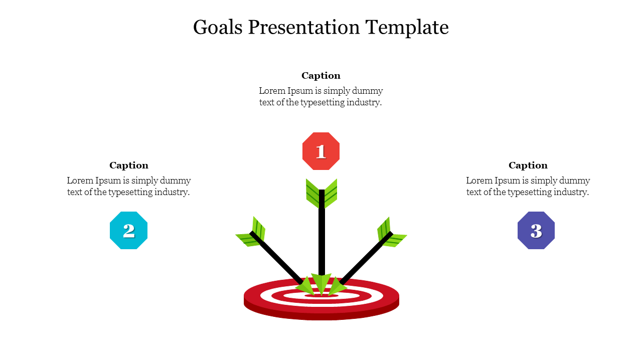 Goals Presentation Template With Bullseye Design